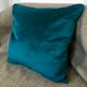 Decorative cushion blue velvet duck 40x40