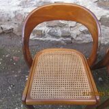4 caned chairs, Gondola model, from Baumann, 1970s