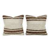 Set of 2 vintage kilim cushion covers 51x51 cm