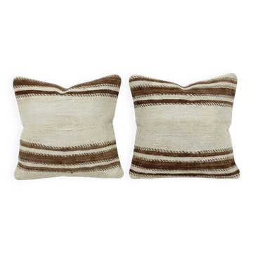 Set of 2 vintage kilim cushion covers 51x51 cm
