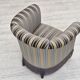 Chaise longue danoise des années 1960, velours bleu/beige, pieds en bois de hêtre.