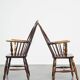 Set of 2 antique English highback Windsor dining chairs