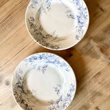 Pair of terre de fer dessert plates