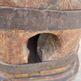 Colonne vis de pressoir en bois ancienne 19ème art populaire rustique en chêne