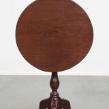 Antique English Round Open Birdcage Tilt-Top Table / Wine Table