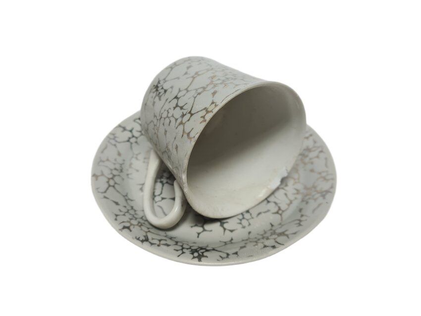 Vintage Polish cup and saucer from Wałbrzych Pottery, 1970s, set of 2