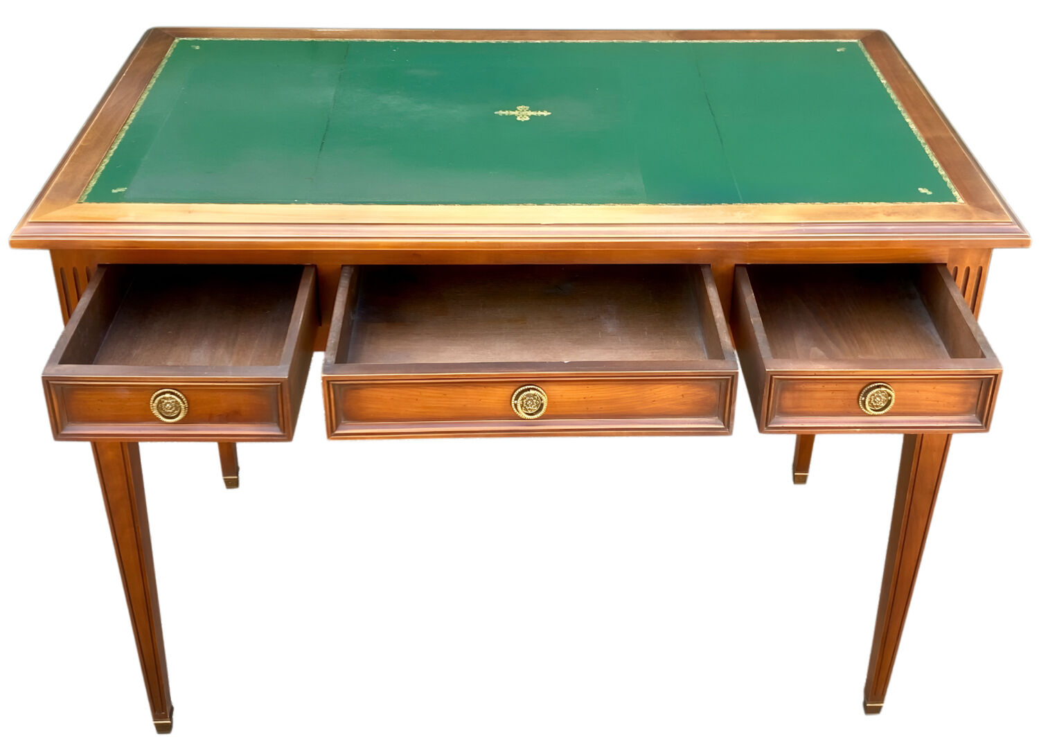 Bureau Louis XVI extensible avec rallonge 3 tiroirs