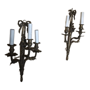 Paire d'appliques en - bronze