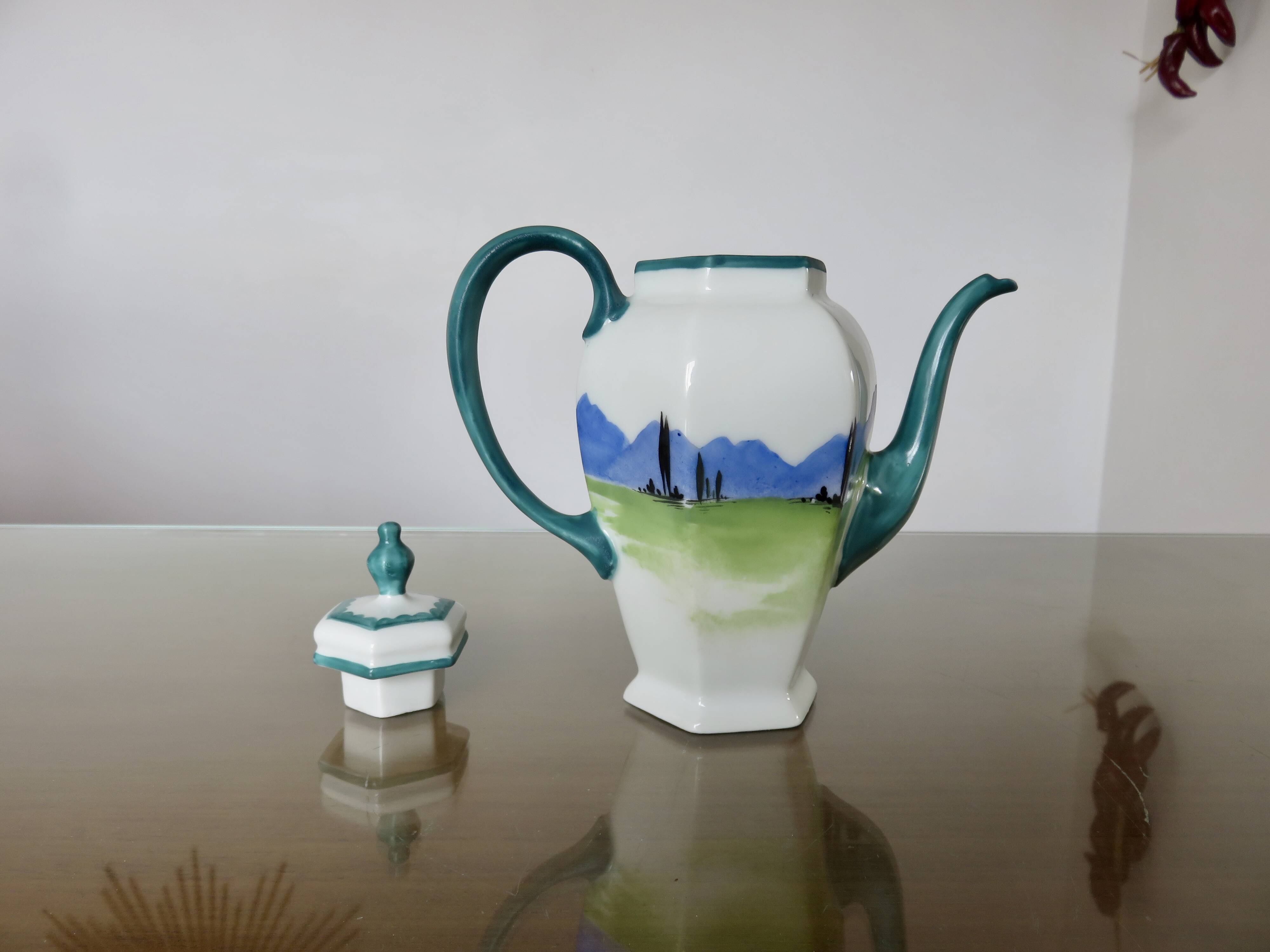 René Gaïtaud Basque coffee service in ceramic from the 1960s.