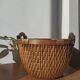 Vintage woven rattan basket - Traditional Asian wickerwork