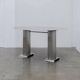 Table à manger en acier inoxydable postmoderne, vers 1980