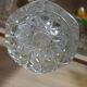 Vintage pressed glass vase, a decorative and elegant piece.