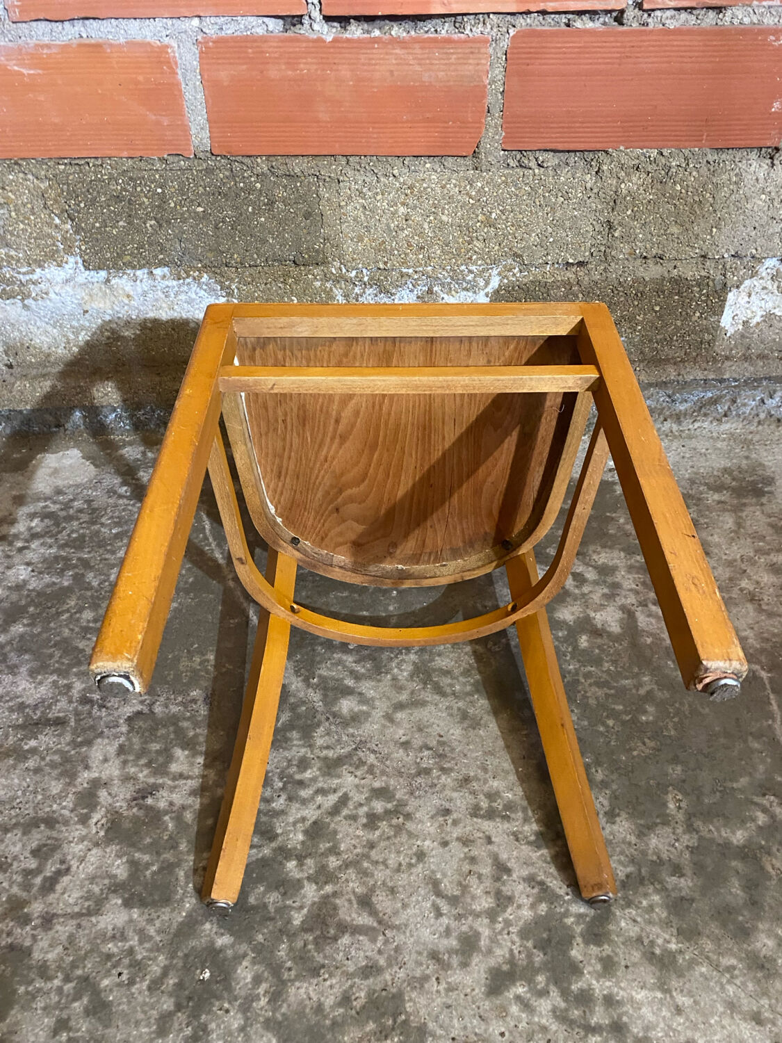 Set of 3 Michael Thonet Bistro Chairs, Wood, 1950s Vintage