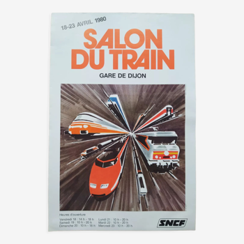 Affiche ancienne SNCF Salon du train Dijon 1980