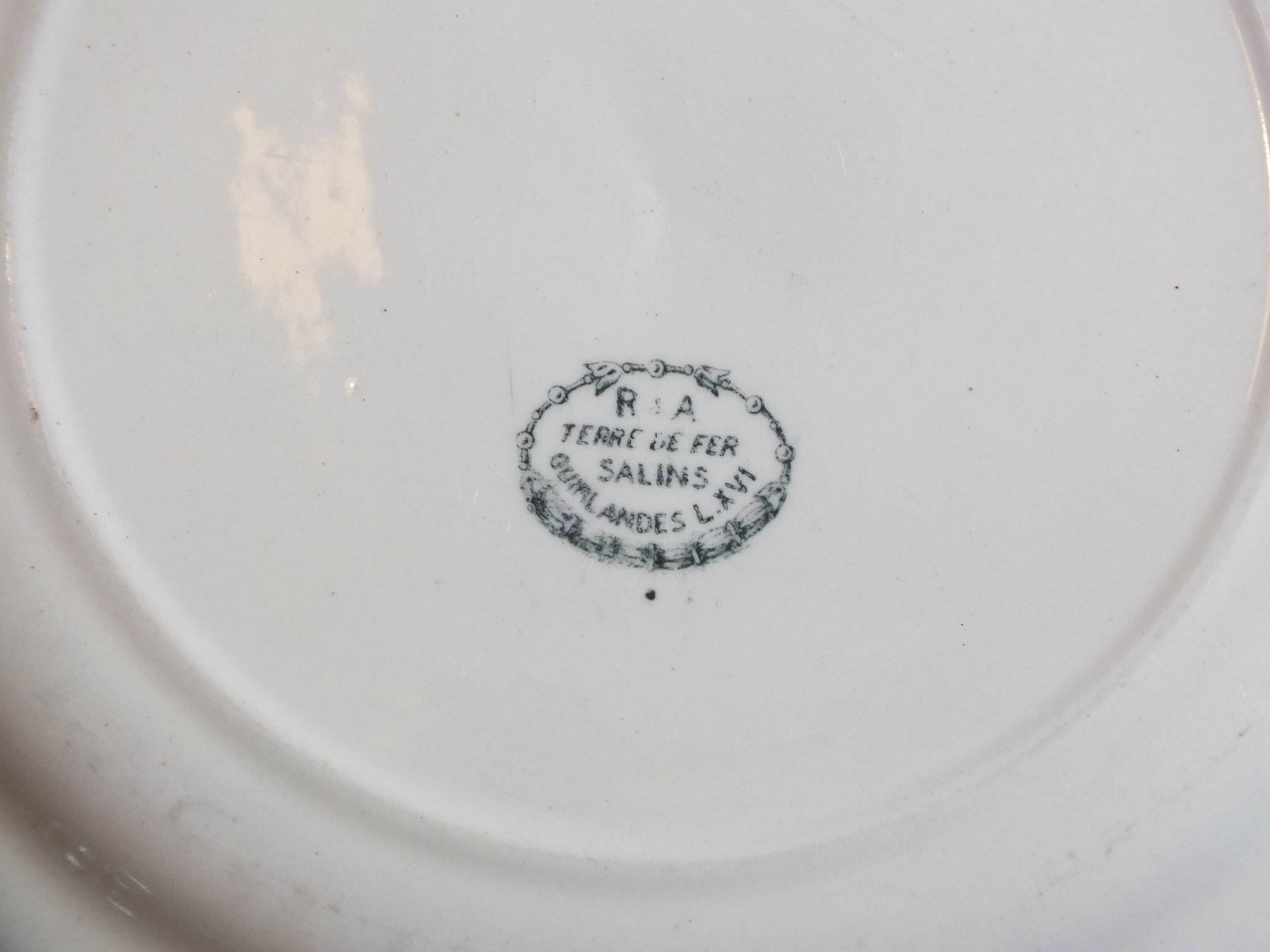 Set 6 flat plates in Iron Earth Salins Garland Louis XVI - Lot 9