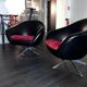 Paire de fauteuils Egg 1960 skai noir