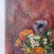 Bouquet of Flowers, Antique Oil on Canvas