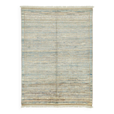 Tapis turc unique fait main en laine bleue