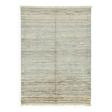 Handmade Turkish One of a Kind 165 cm x 229 cm Blue Wool Carpet