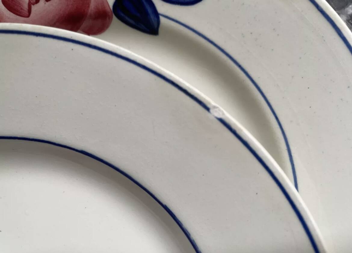 Dessert plates with rose decoration HBCM