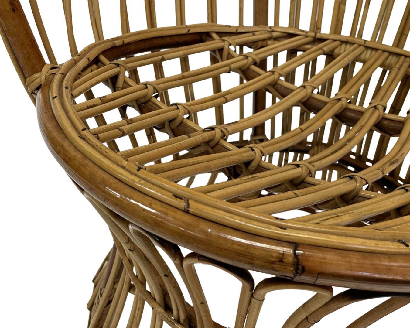 Set of two mid century rattan armchairs by bonacina 1950 design