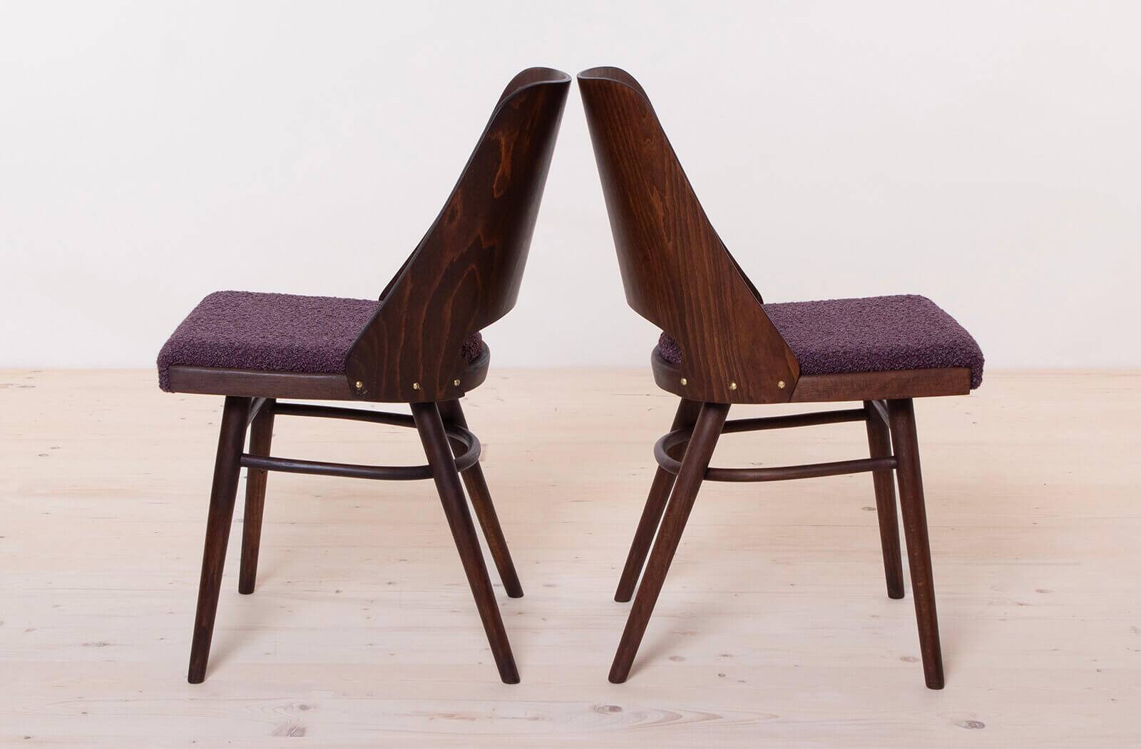 Set of 6 Dining Chairs by R. Hofman for TON, Model 514, 1960s, Reupholstered