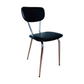 Lafargue Aurillac chrome metal and black skai chair