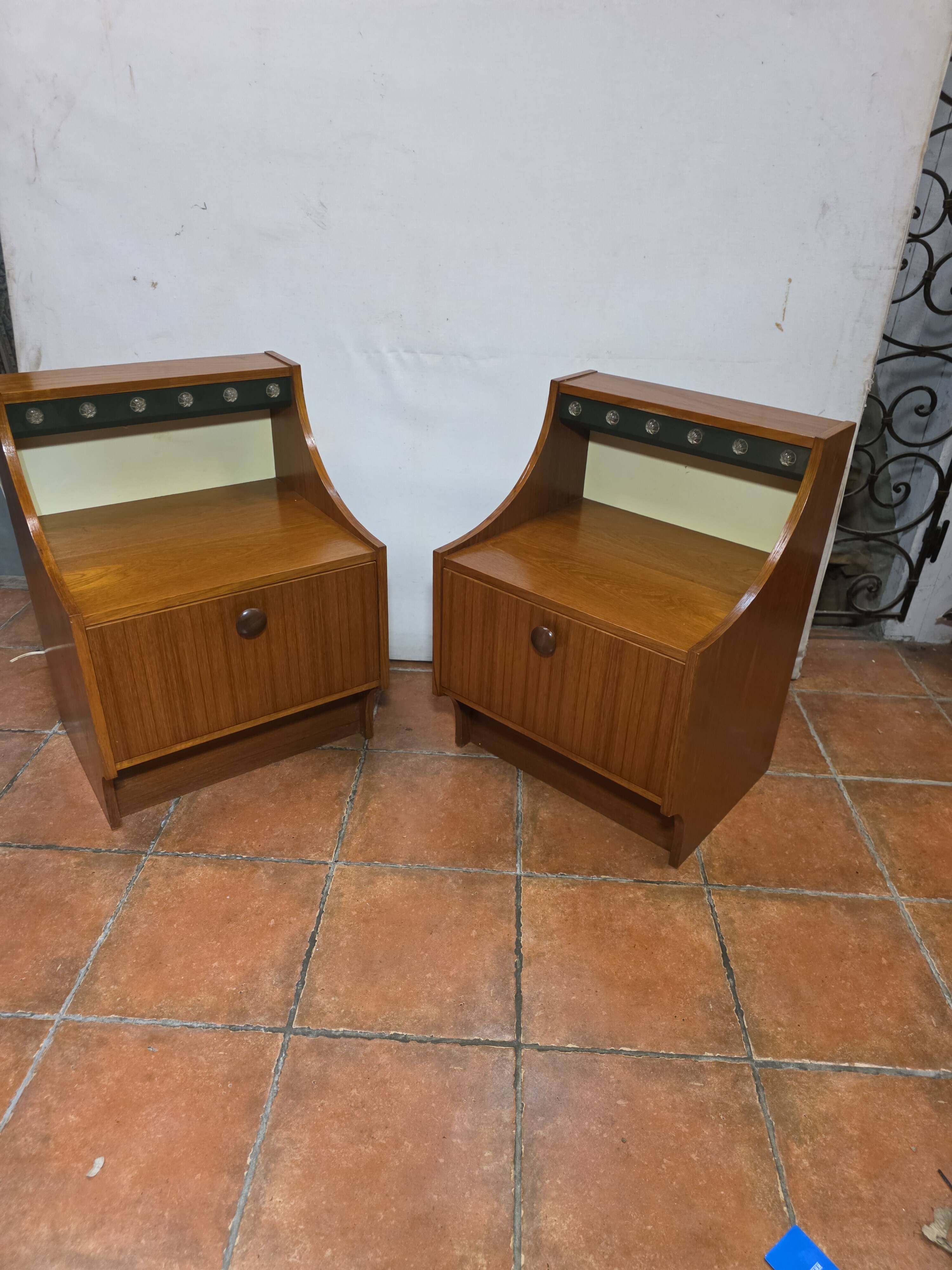 Pair of Scandinavian teak bedside tables from the 1960s.