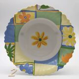 6 hollow plates "luminarc" with flower motifs.