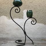 Cendrier ancien sur pied fer forgé