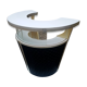Bar in black leatherette and formica of the 50s 60s