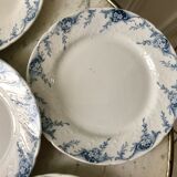 set of dessert plates in K&G Lunéville Iron Earth model "Angèle" late 19th century