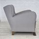 1950s, Danish armchair, furniture fabric, carved oak wood.