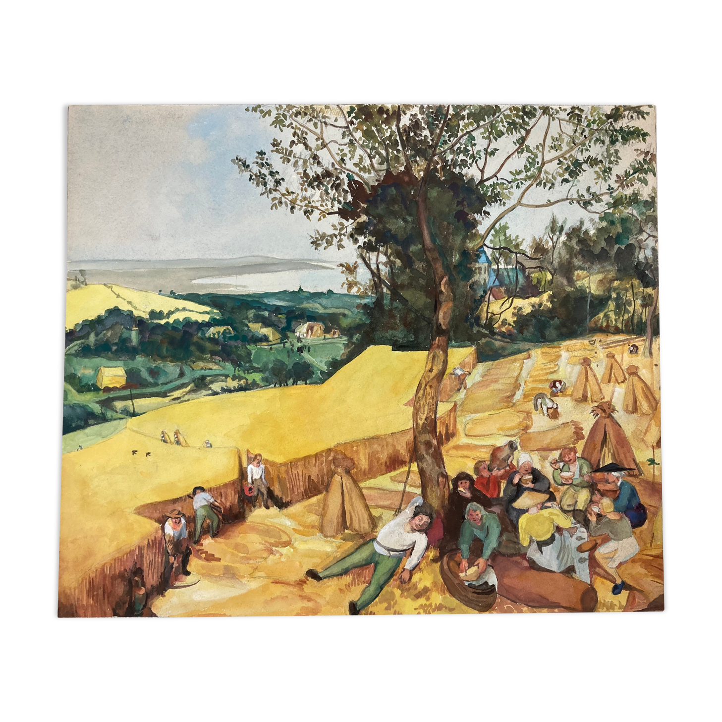 Vintage landscape watercolor