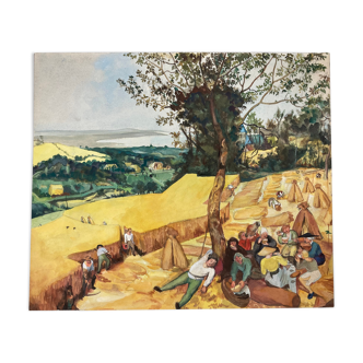 Aquarelle paysage vintage