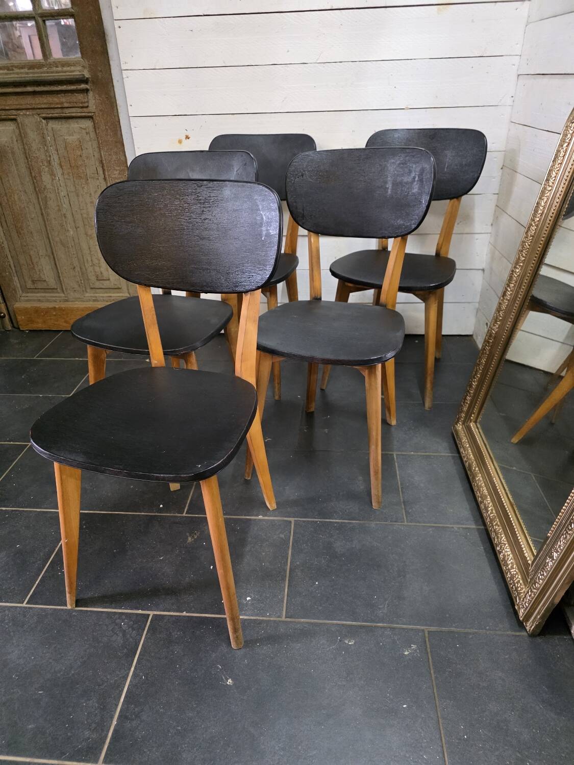 5 chaises vintage des années 60