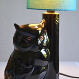 Vintage owl lamp 1980 ceramic holland