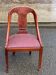 Gondola office chair in solid wood and burgundy fabric 1950