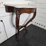 Console galbée ancienne style Louis XV en noyer