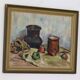 Original Swedish oil on panel "Still Life" vintage and framed.