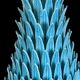 1.05 m pineapple lamp in turquoise ceramic on a gilded wooden base from the 1950s
