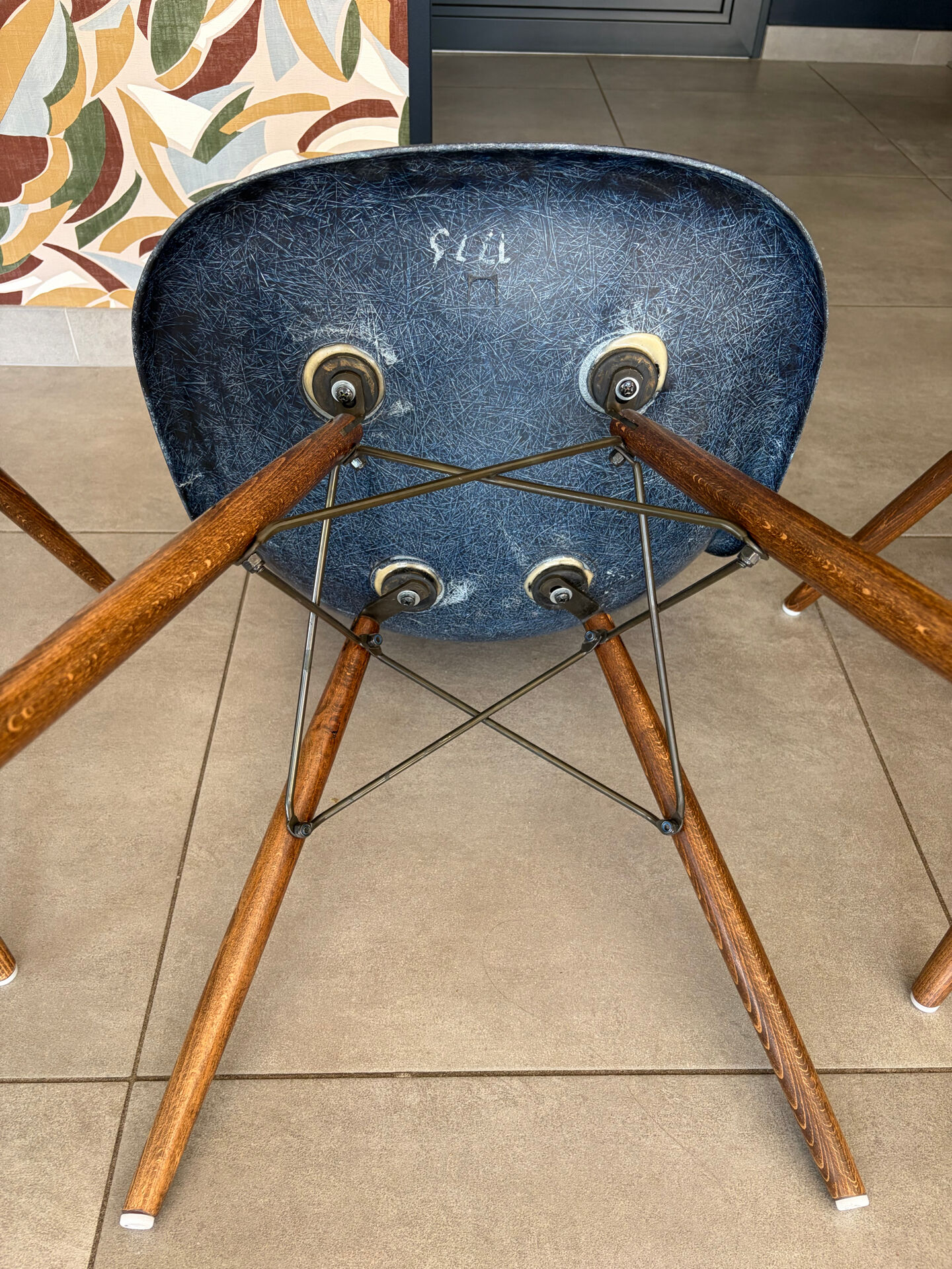 Blue Eames chairs