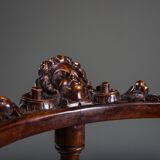 19th century Italian Renaissance style carved walnut corner chairs, set of 2