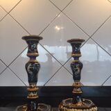 Pair of Gien candlesticks