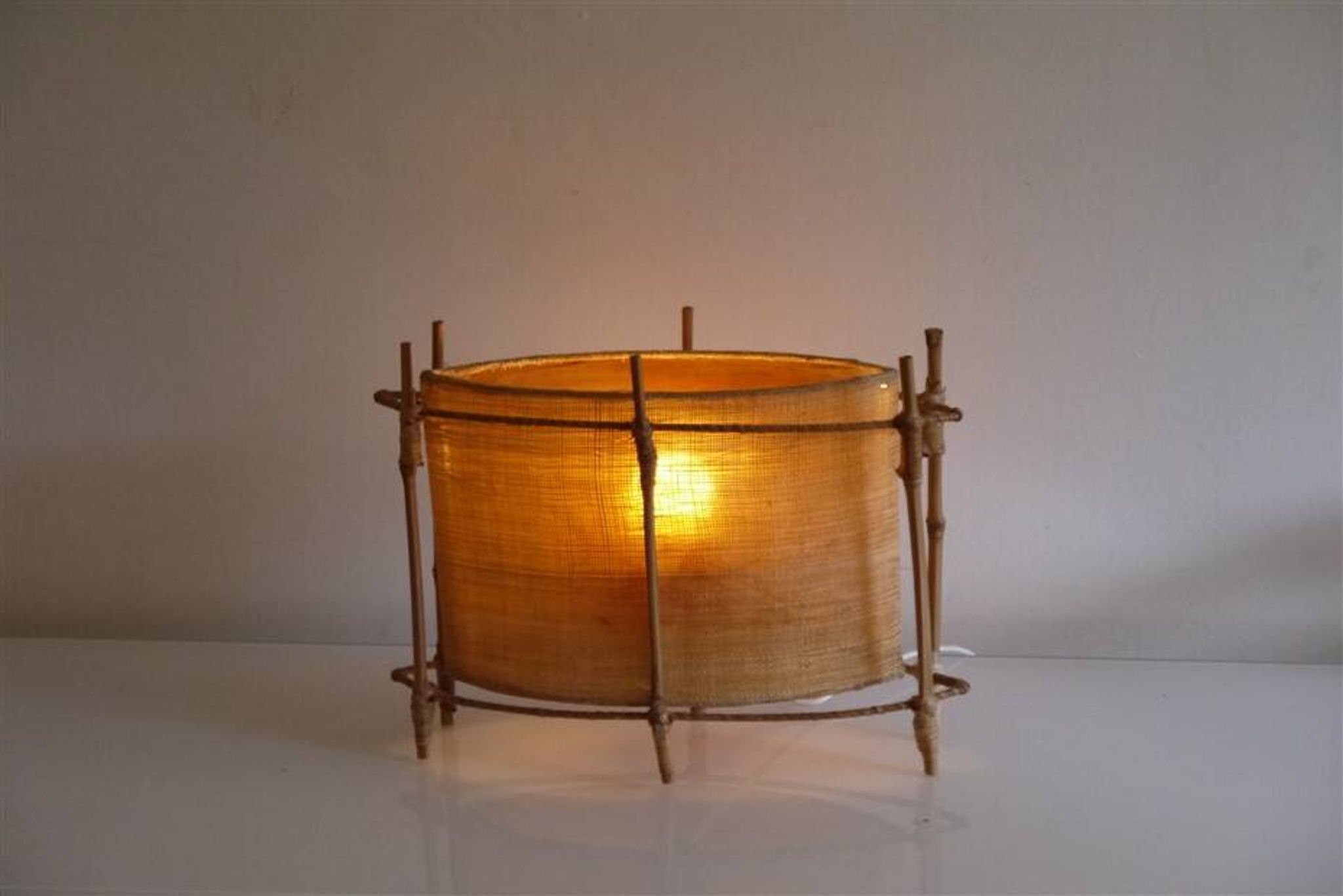 Vintage rattan lamp 1950