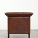 Sleek sheepskin Art Deco design armchair with black piping