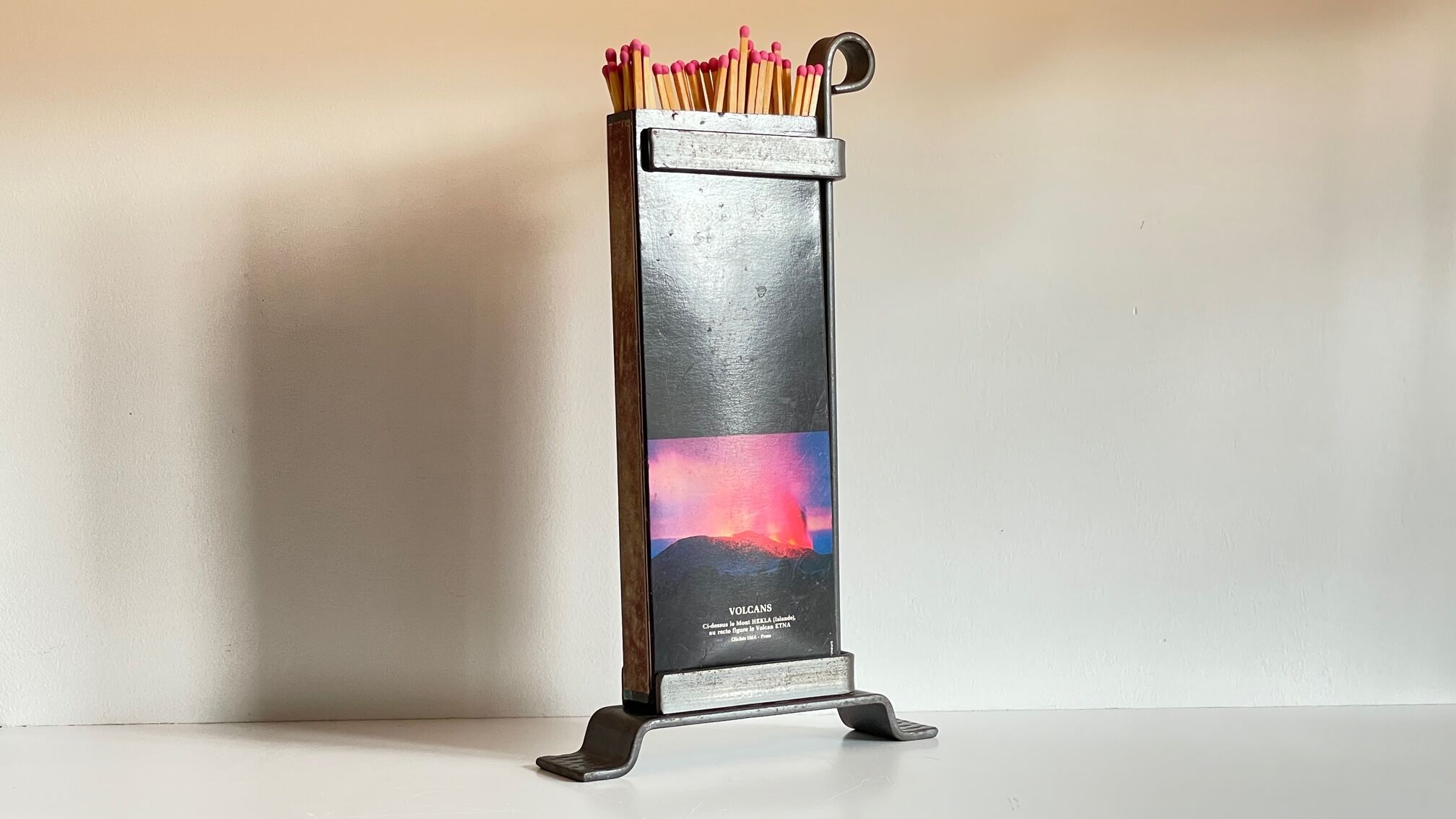 Brutalist Match Holder Steel Chimneys VINTAGE
