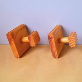 Pine coat hooks, 1980.