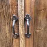 Art Deco glass-fronted cabinet in Burmese teak with original patina.