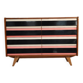 U-453 pink chest of drawers, old edition by Jiri Jiroutek for Interier Praha 1960